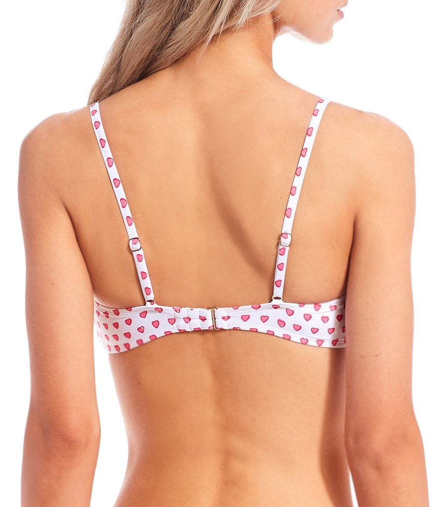 Roller Rabbit Hearts Tie Front Bandeau Swim Top