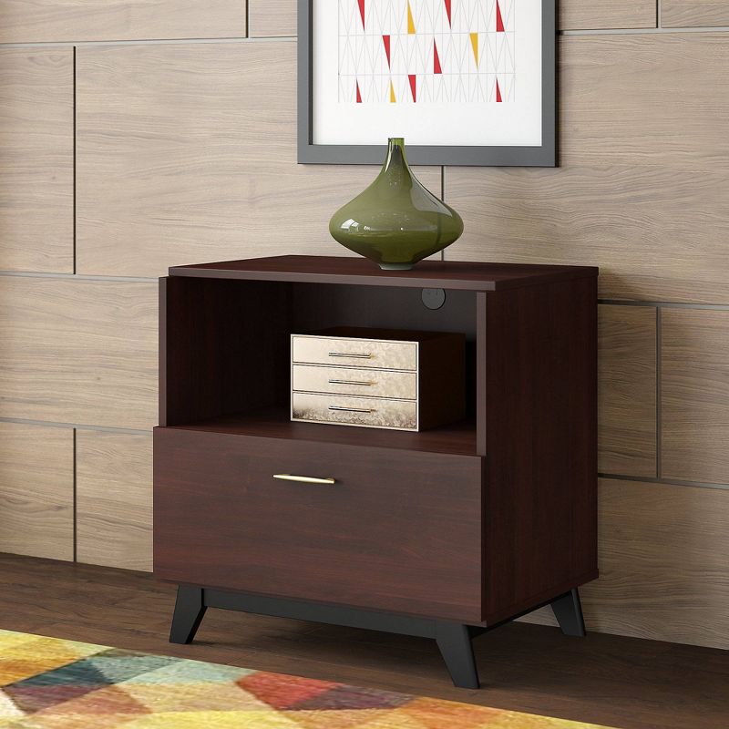 29.96" Centura Small Bookshelf with File Drawer Century Walnut - Kathy Ireland Office