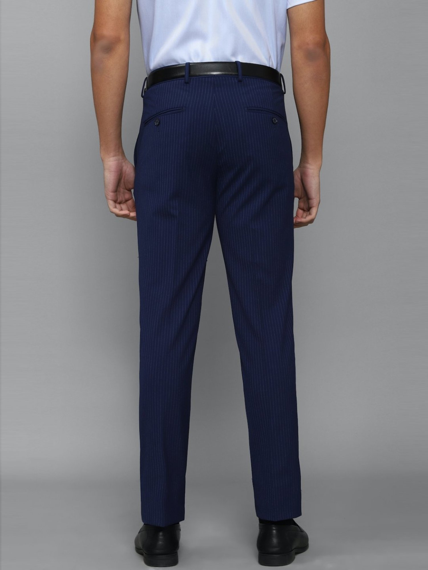 Louis Philippe Navy Blue Slim Fit Trousers