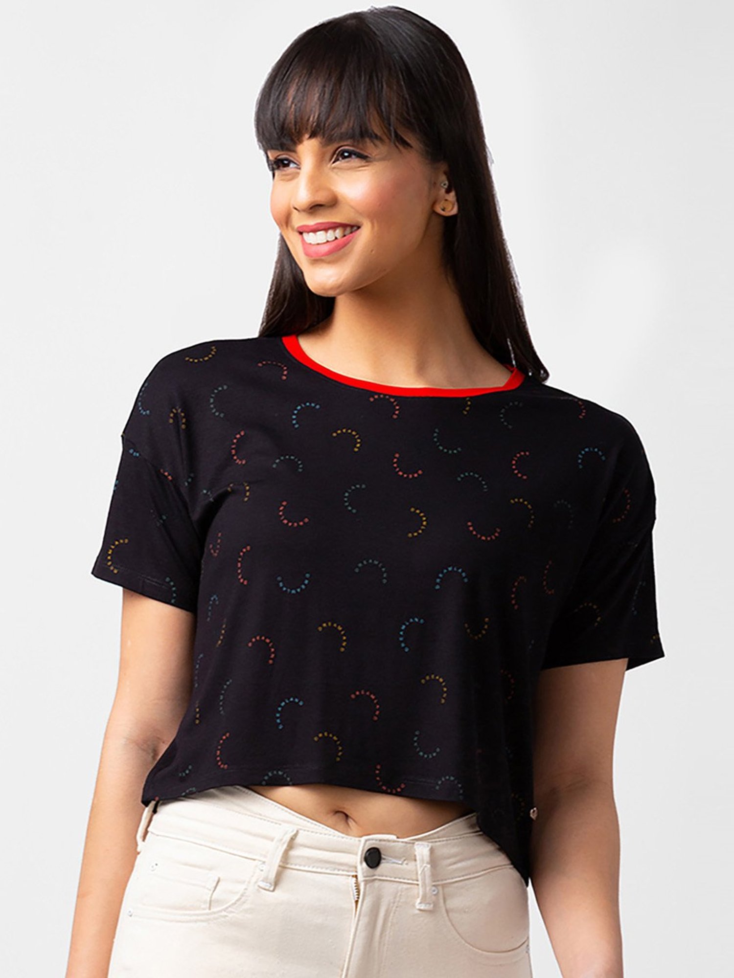 Spykar Black Printed Top