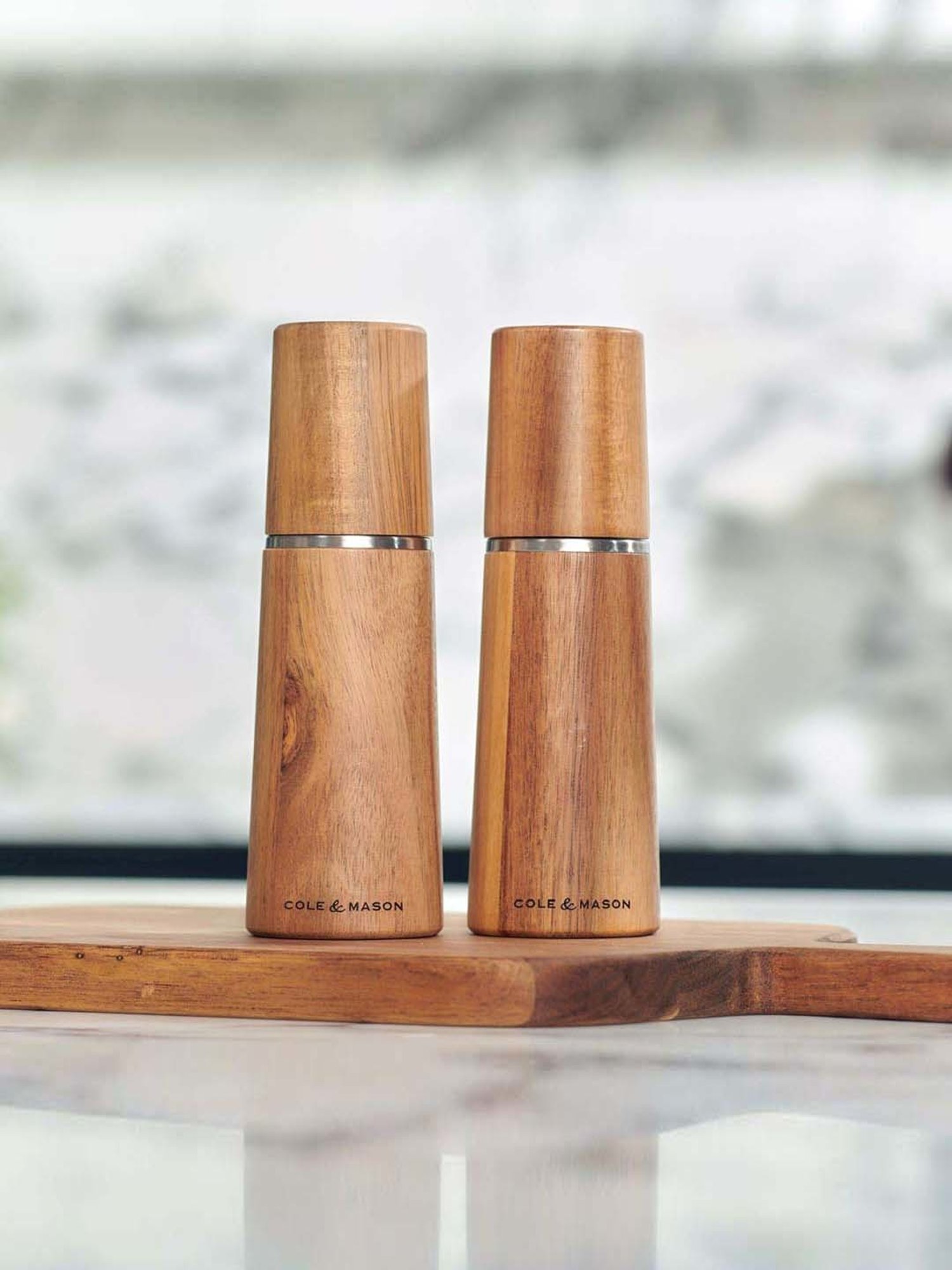Cole & Mason Marlow Brown Acacia Wood Salt & Pepper Mill - Set of 2
