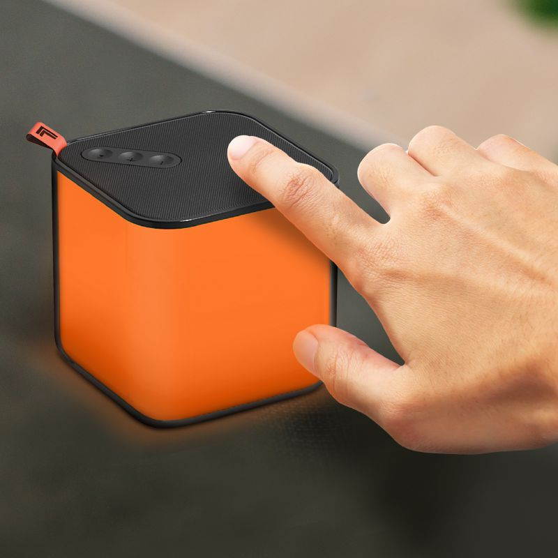 sharper image mini color changing speaker, sync to smartphone or tablet with bluetooth, impressive sound quality, stream 4 hour