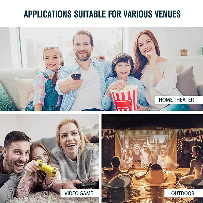 Projector RD815 Mini Projector Portable Full HD 1080P Supported 50000 Hours Video Projector for Smartphones TV Stick amp DVD Multimedia Home Theater via HDMI USB VGA ampAV