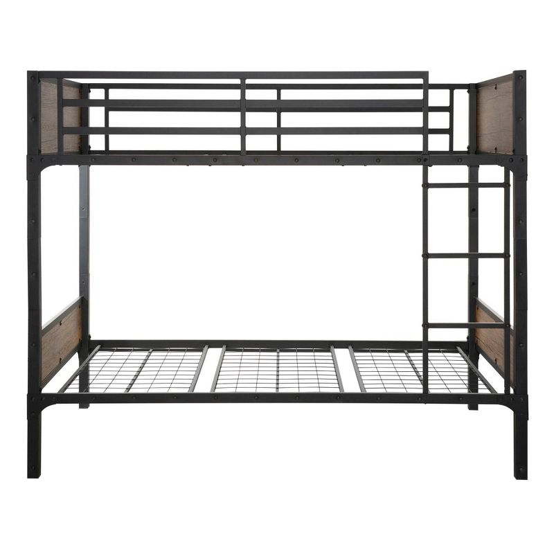 Twin over Twin Rustic Wood Bunk Bed Brown - Saracina Home