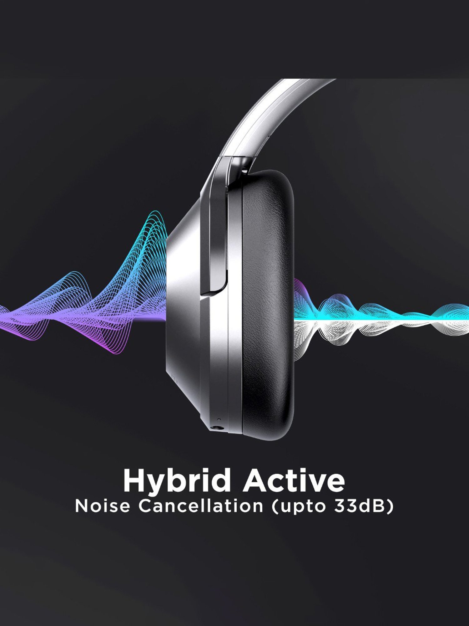Boat Nirvanaa 751 ANC Hybrid Over Ear BT Headphone with Active Noise Cancellation (Gunmetal Grey)