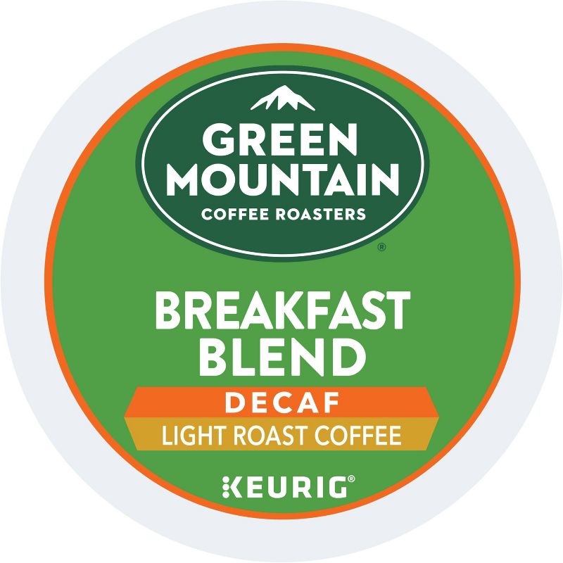 24ct Green Mountain Coffee Breakfast Blend Decaf Keurig K-Cup Coffee Pods Decaffeinated Light Roast