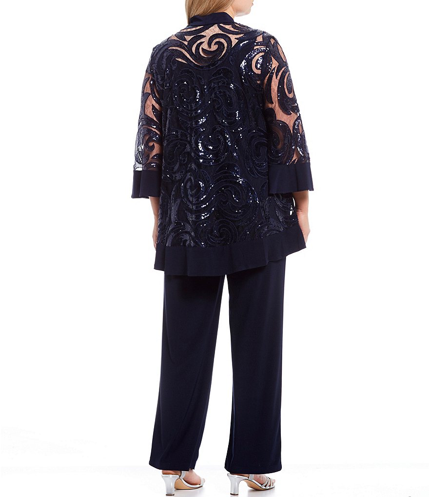 Jessica Howard Plus Size Crew Neck 3/4 Sleeve Printed Trapeze Dress