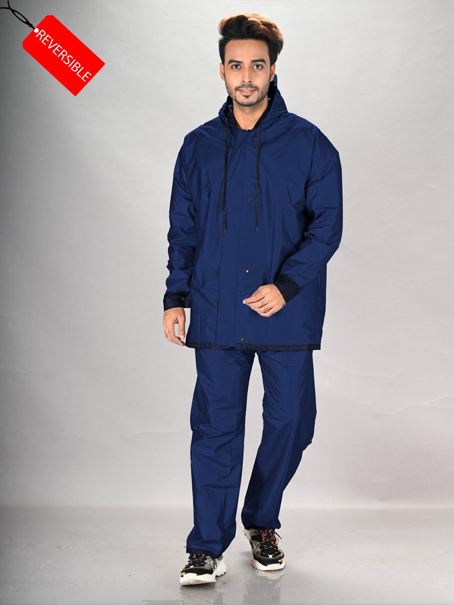 Lux Venus Navy & Blue Reversible Raincoat Set