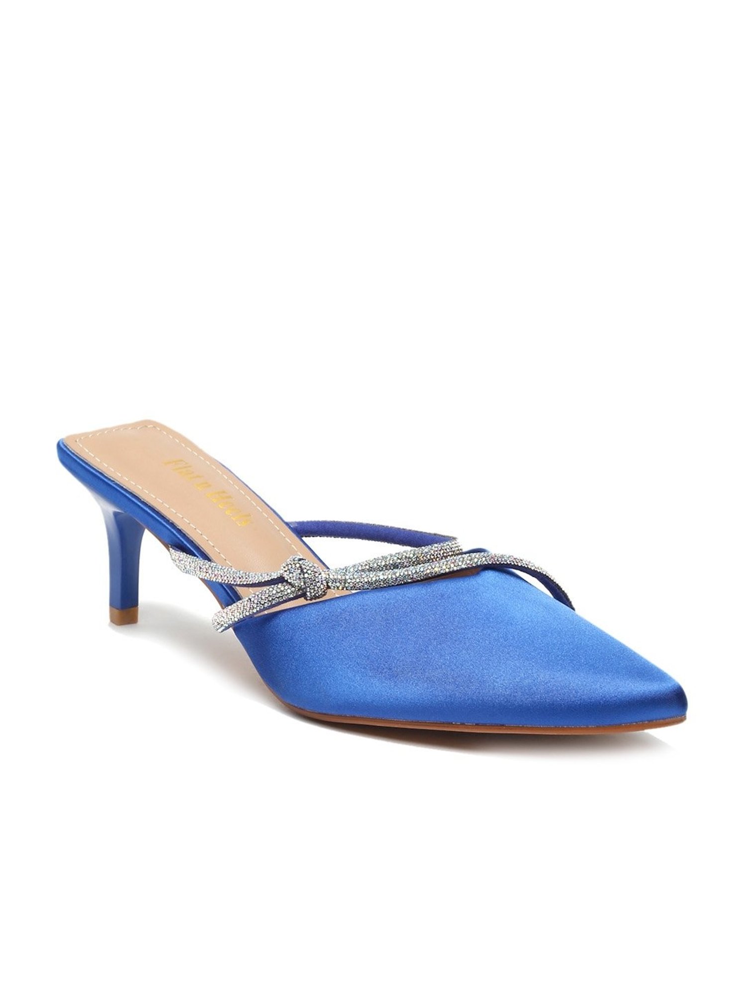 Flat N Heels Women's Blue Mule Stilettos