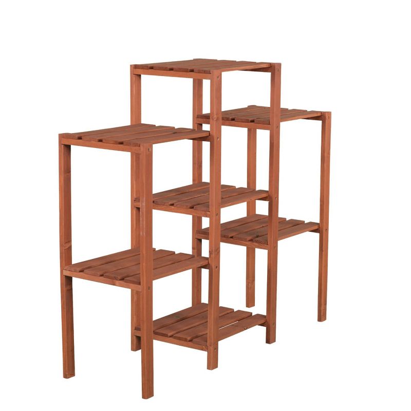 7 Tier Plant Stand Rectangular - Brown - Leisure Season