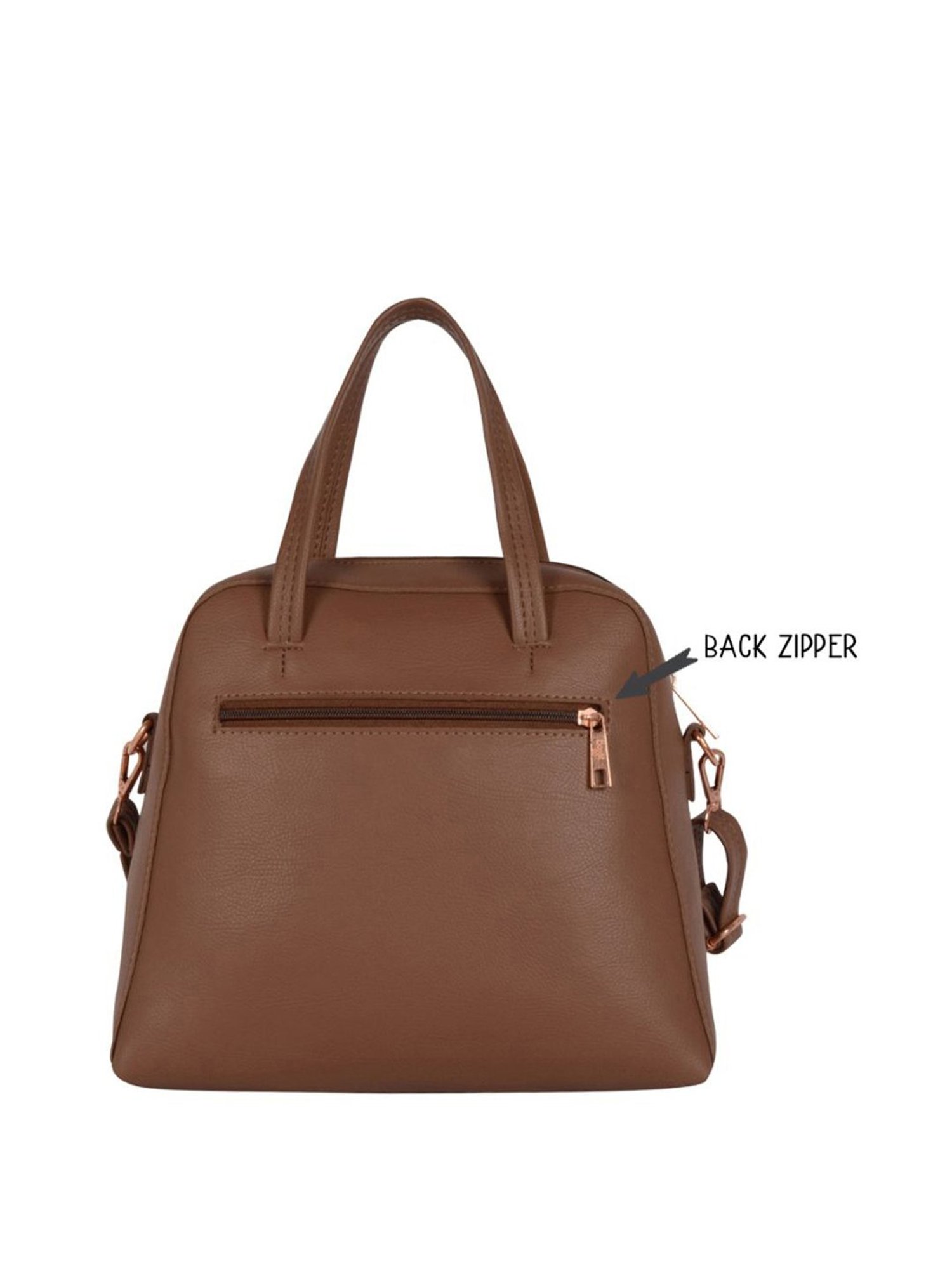Baggit Brown Color Block Medium Handbag