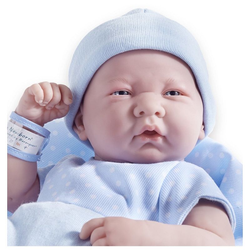 JC Toys La Newborn 14" Boy Baby Doll 5pc Set - Blue Romper