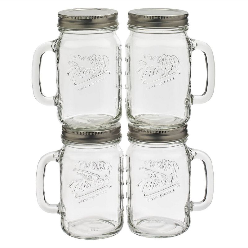 5pc Glass Beverage Dispenser and Drinkware Set - Mason Craft & More