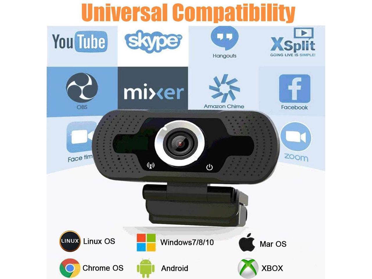 1080P Full HD Webcam,Computer Laptop Camera for Conference and Video Call, Pro Stream Webcam with Plug and Play Video Calling,Built-in Mic