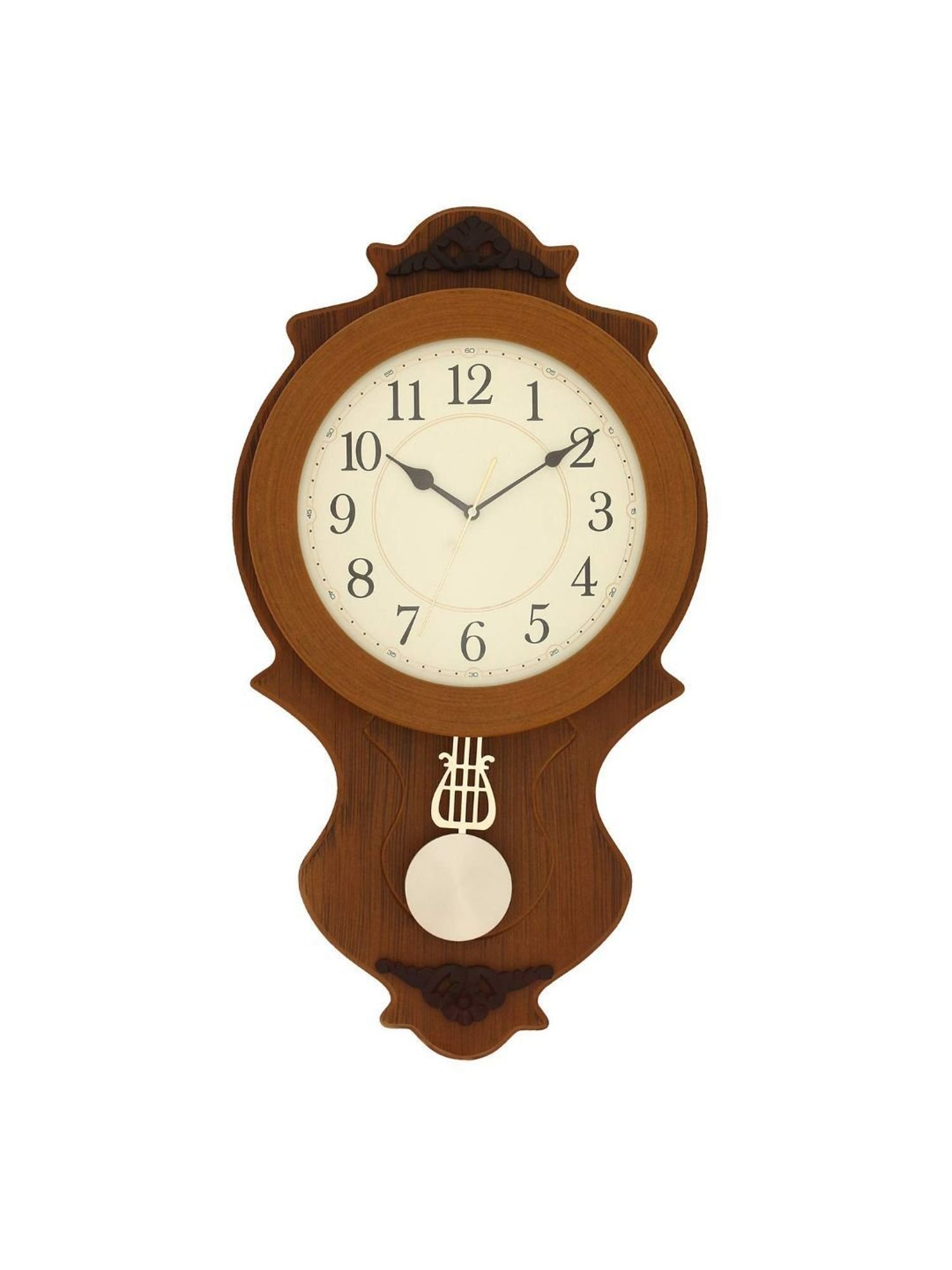CHRONIKLE Elegant Vertical Brown Wood Wall Clock