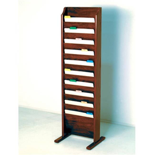 Wooden Mallet Free Standing 10 Pocket Letter Size Office File Holder Storage Organizer Rack Furniture Mahogany