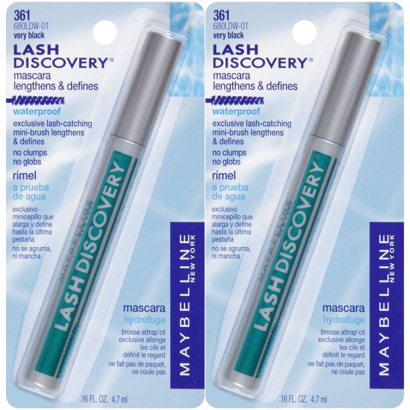 Maybelline Lash Discovery Waterproof Mascara - Very Black -  2pc/0.32 fl oz