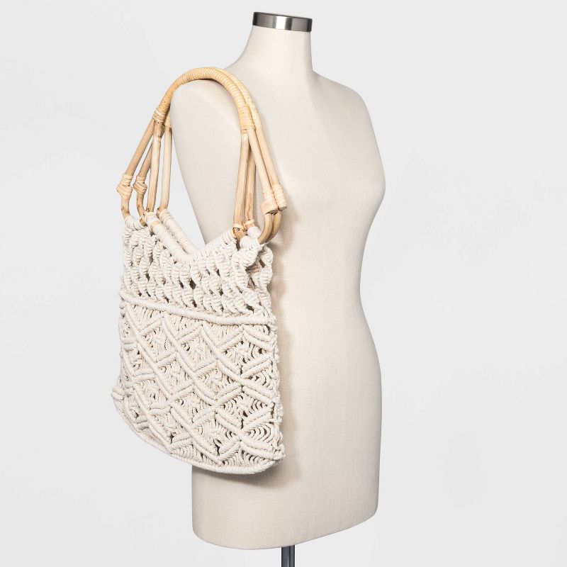 Floral Print Inside Pocket with Zipper Tote Handbag - Universal Thread™ Natural