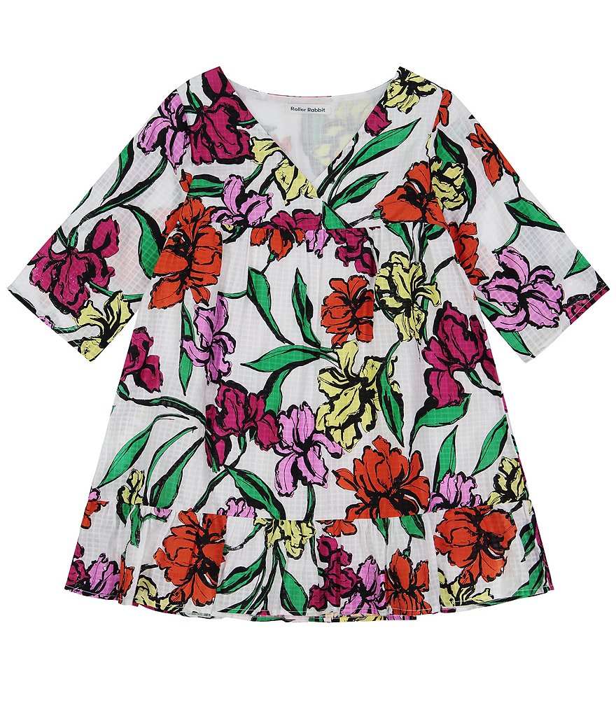 Roller Rabbit Baby Girls 12-24 Months Family Matching Jorales Hawaiian Print V-Neck Dress