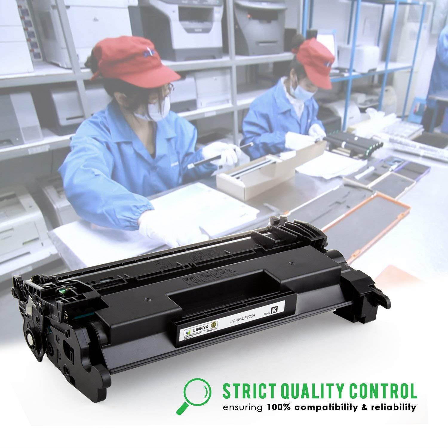 LINKYO Compatible Toner Cartridge Replacement HP 26A CF226A (Black, 2-Pack)