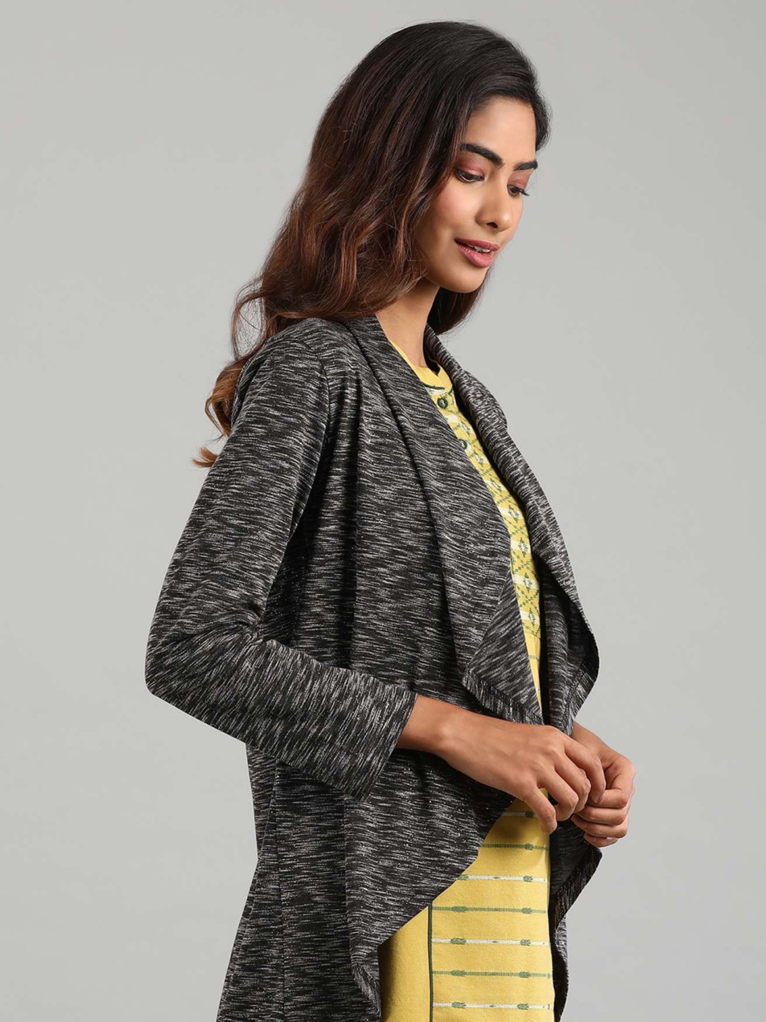 Aurelia Grey Printed Shrug