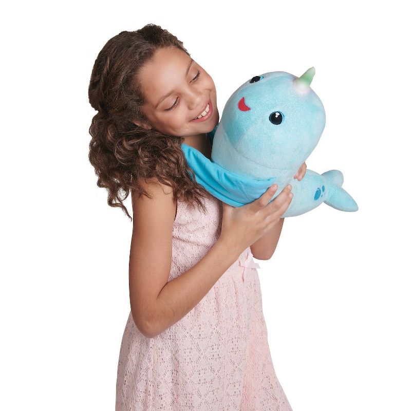 Fingerlings HUGS - Nikki (Blue Glitter) - Interactive Plush Narwhal - By WowWee