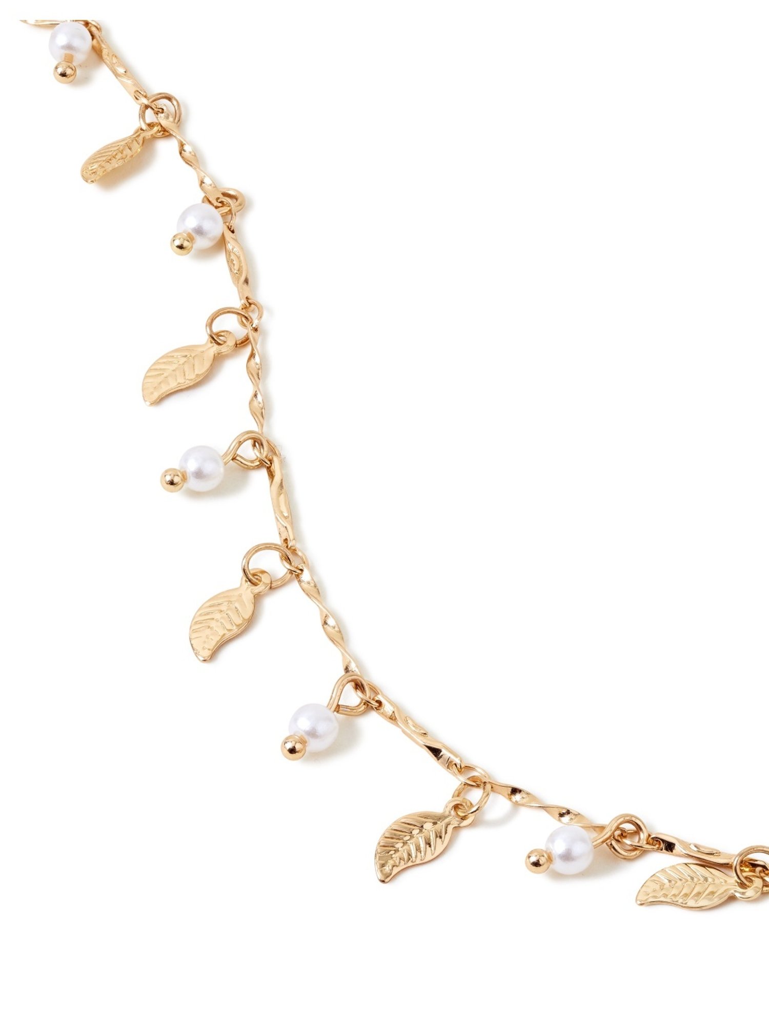 Accessorize London Gold and Leaf Anklet