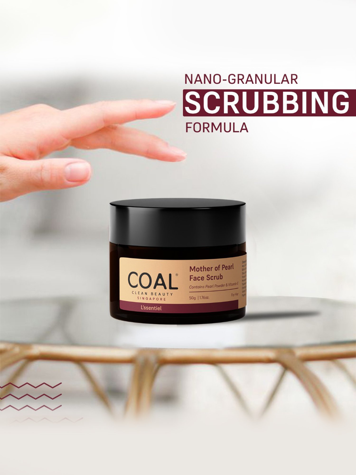 COAL Clean Beauty Mother of Pearl Face Scrub for Women - 50 gm