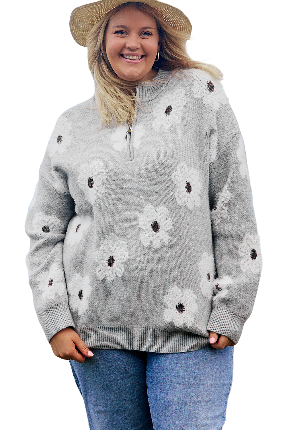 Bonbon Checkered Pattern Open Front Plus Size Cardigan