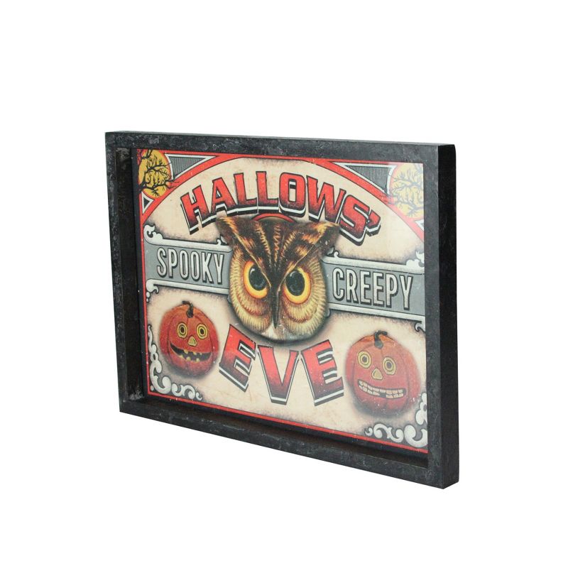 Raz Imports 16" Halloween Rectangular "Hallows' Eve" Framed Wall Art - Black/Red