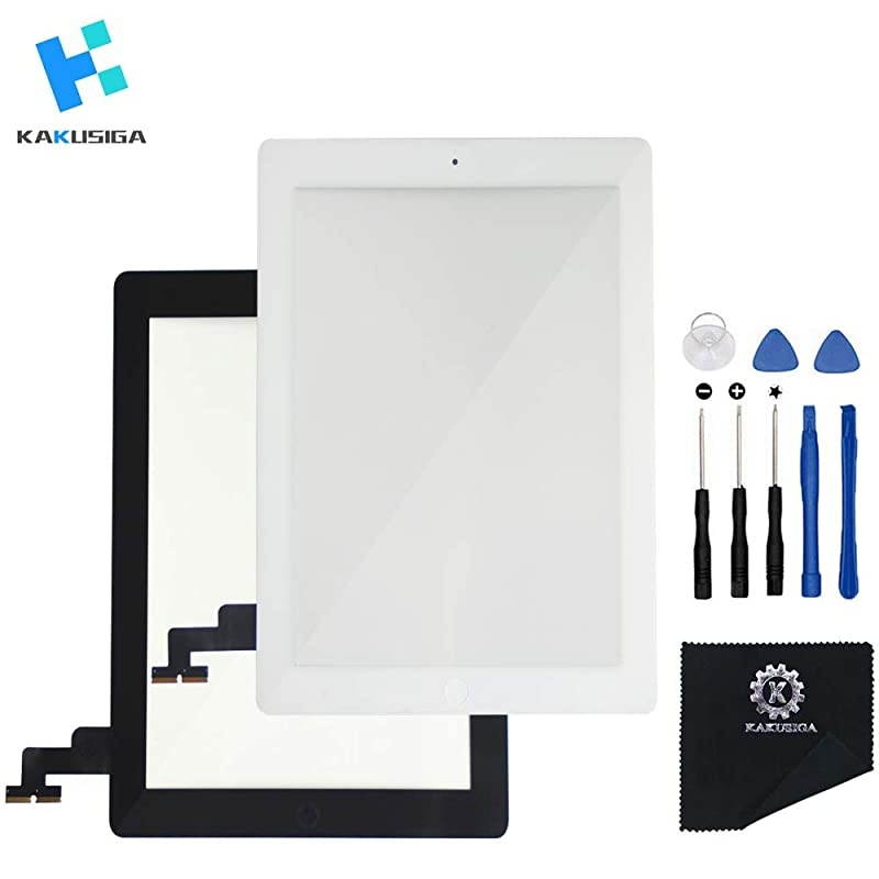 Compatible with ipad 2 Touch Screen Glass Digitizer Replacement Home Button Flex Adhesive TapeRepair Tools kit White