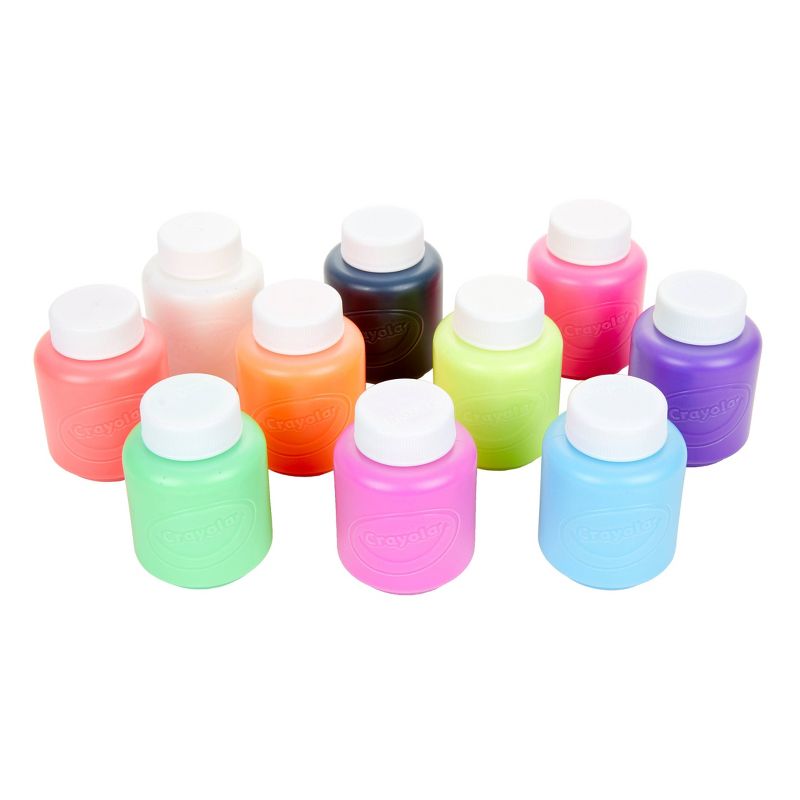 Crayola 10ct 2oz Washable Kids Paint Neon Colors