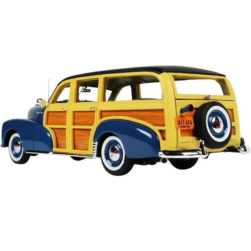 1948 Chevrolet Fleetmaster Woodie Station Wagon Como Blue with Black Top Ltd Ed 240 pcs 1/43 Model Car by Goldvarg Collection