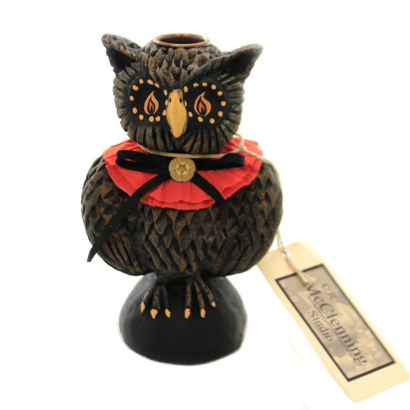 Charles Mcclenning 6.0" Issac Candle Holder Owl Bird Halloween  -  Decorative Figurines