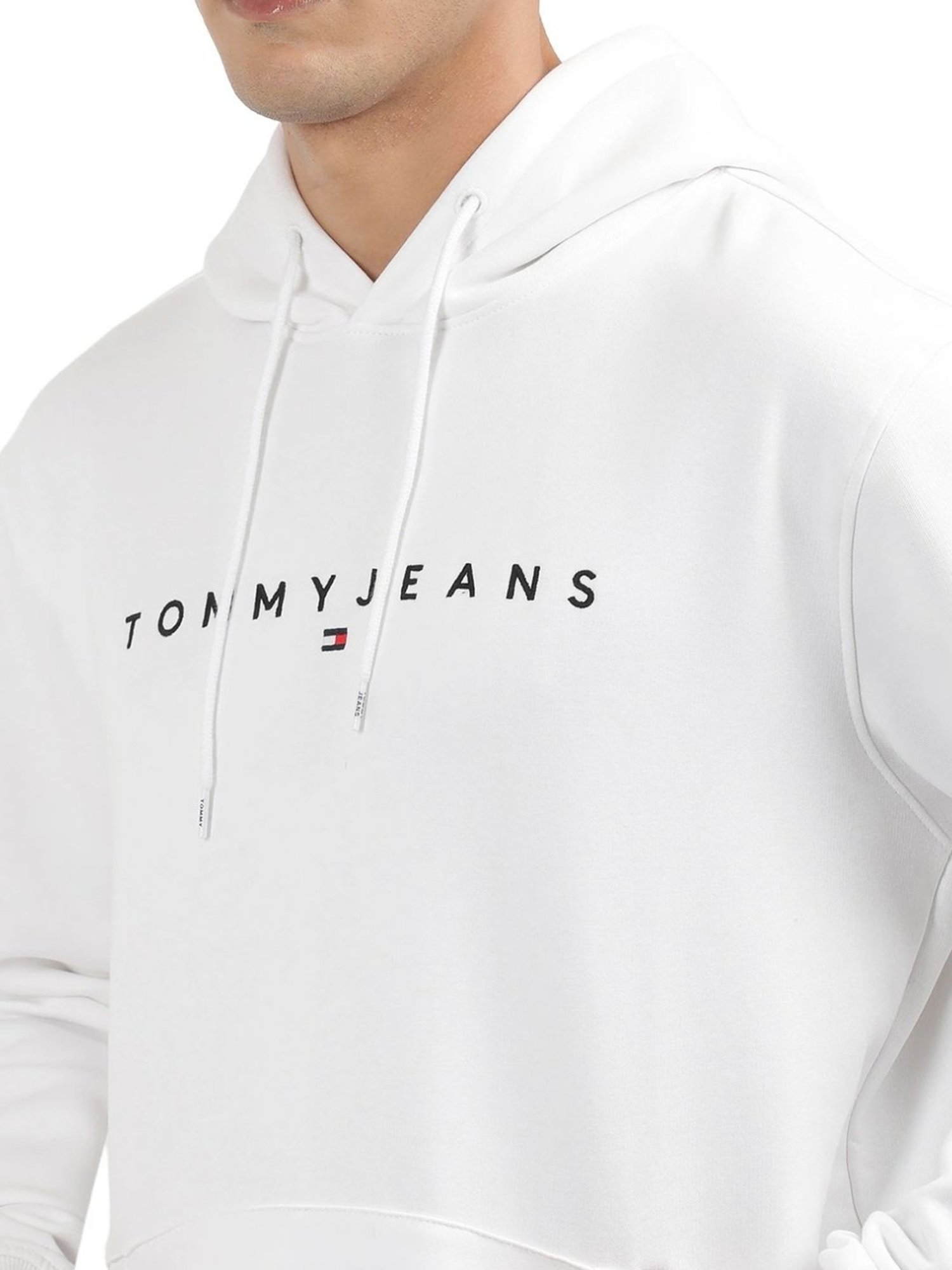 Tommy Hilfiger White Logo Regular Fit Hoodie