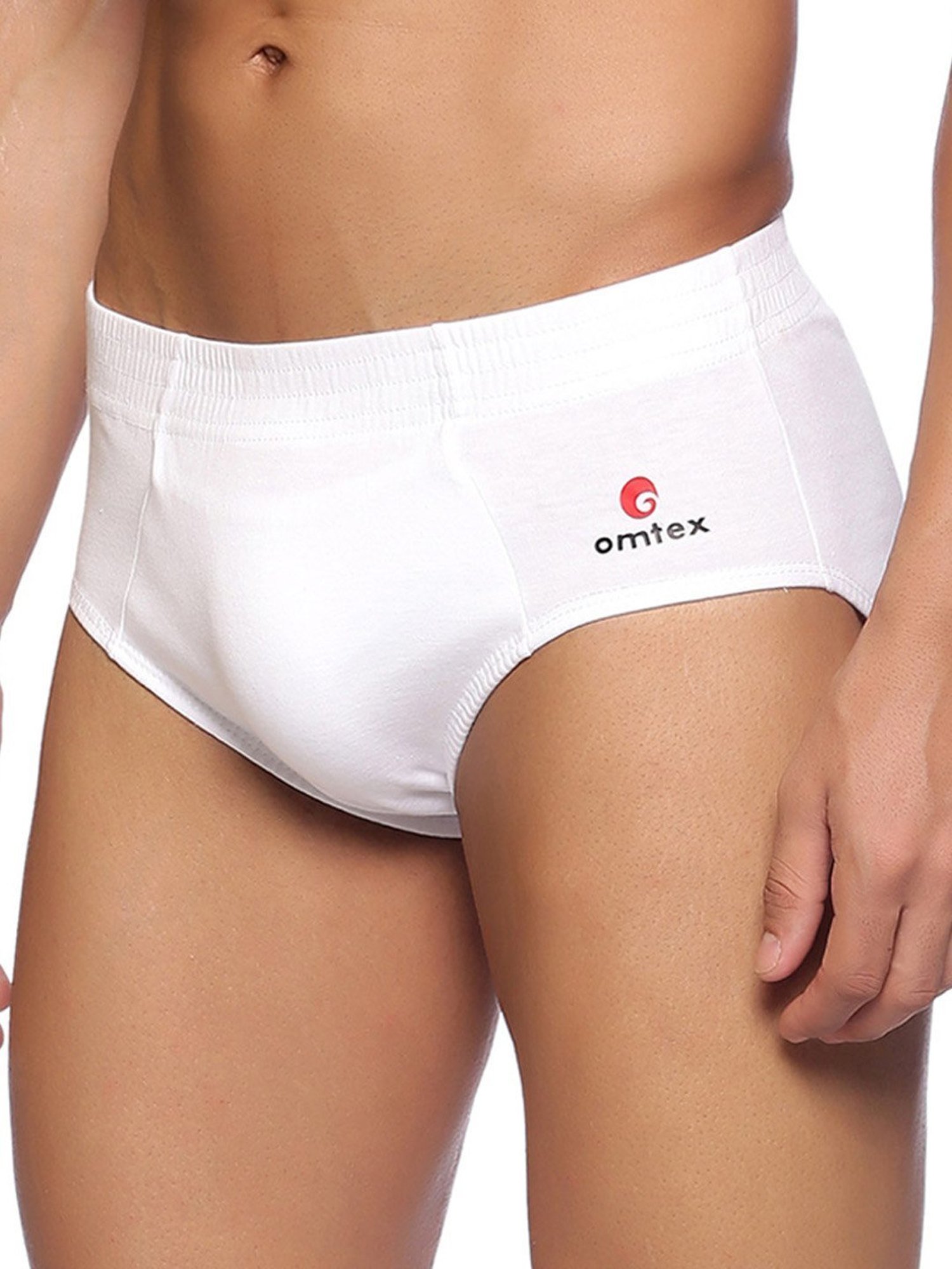 Omtex Men's Sports Cricket Special Cotton Brief (White) Size - S