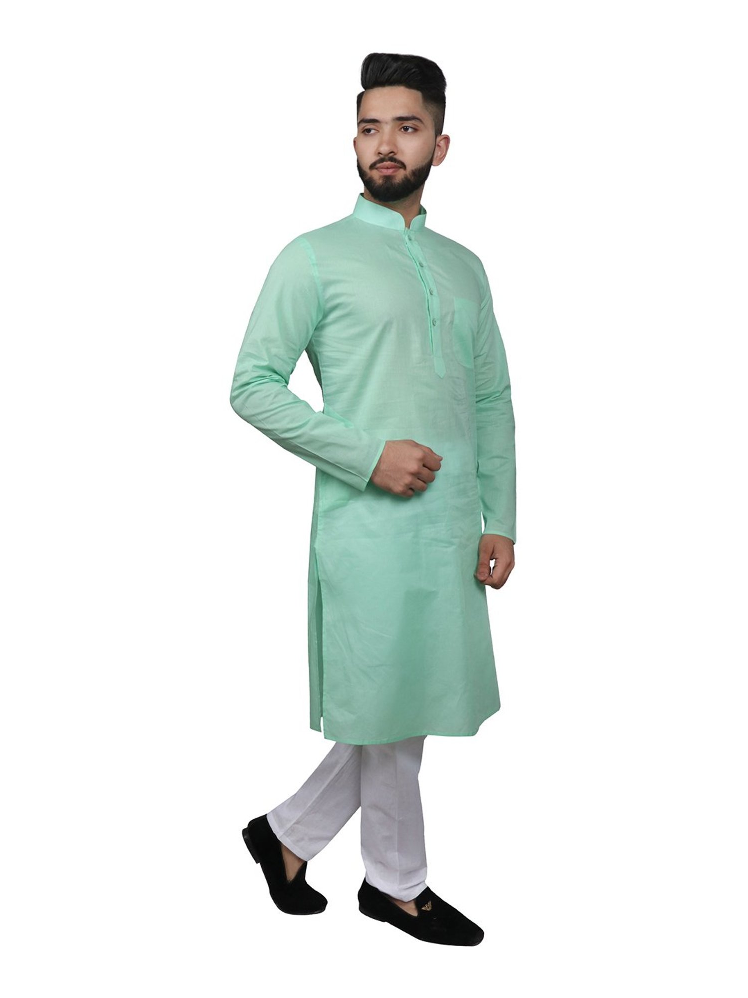 SG LEMAN Green Kurta Bottom Set