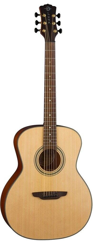 Luna ART RECORDER Acoustic Guitar, Concert, Natural Finish, Hard Case Bundle