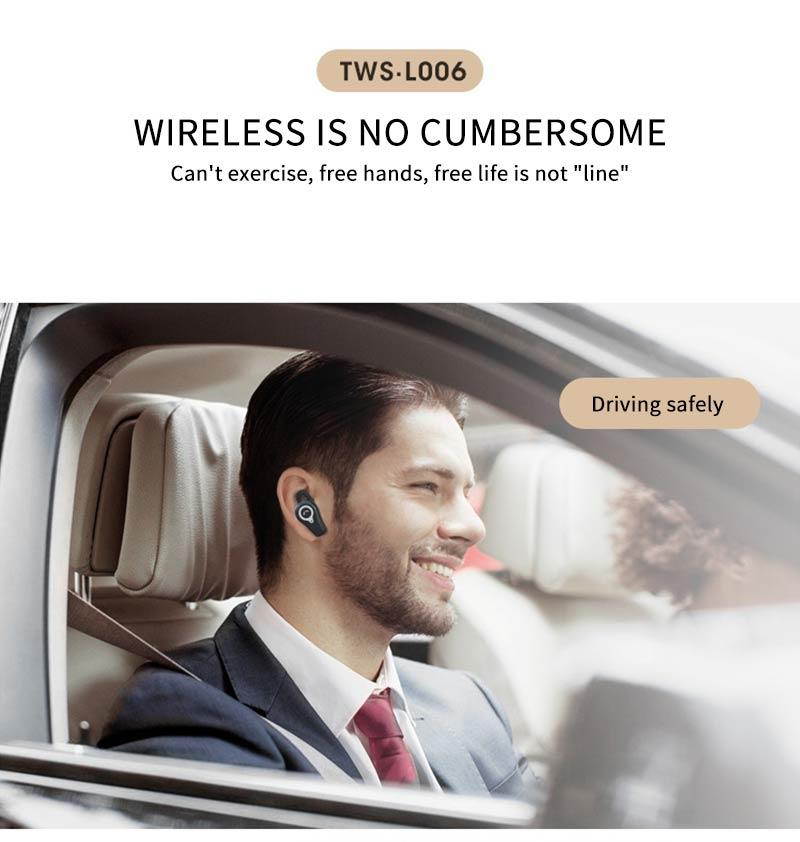 DPRUI wireless headphones with Charging Box Wireless Stereo Earbud Business Earphone Bluetooth headphones for a mobile phone (Gold)