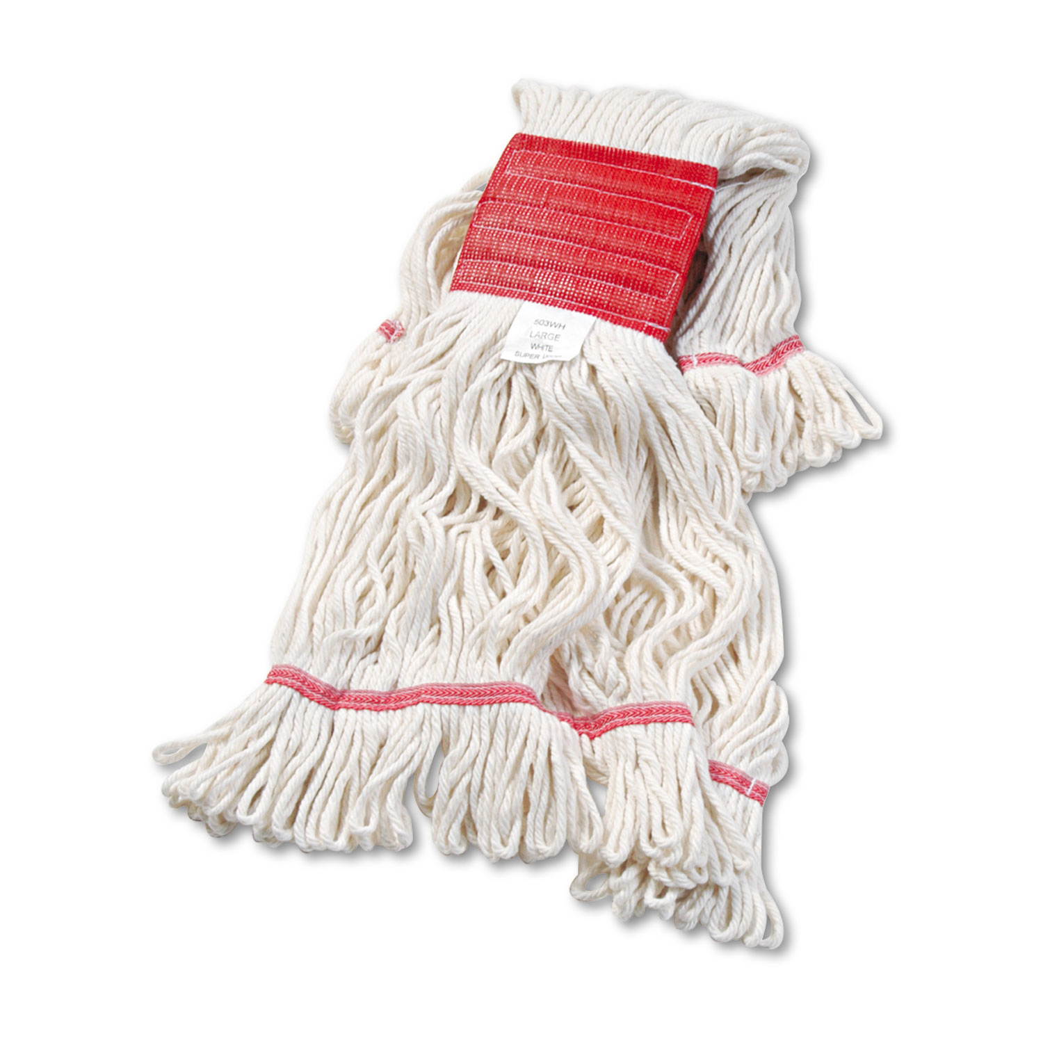 Boardwalk Super Loop Wet Mop Head Cotton/Synthetic Large Size White 12/Carton