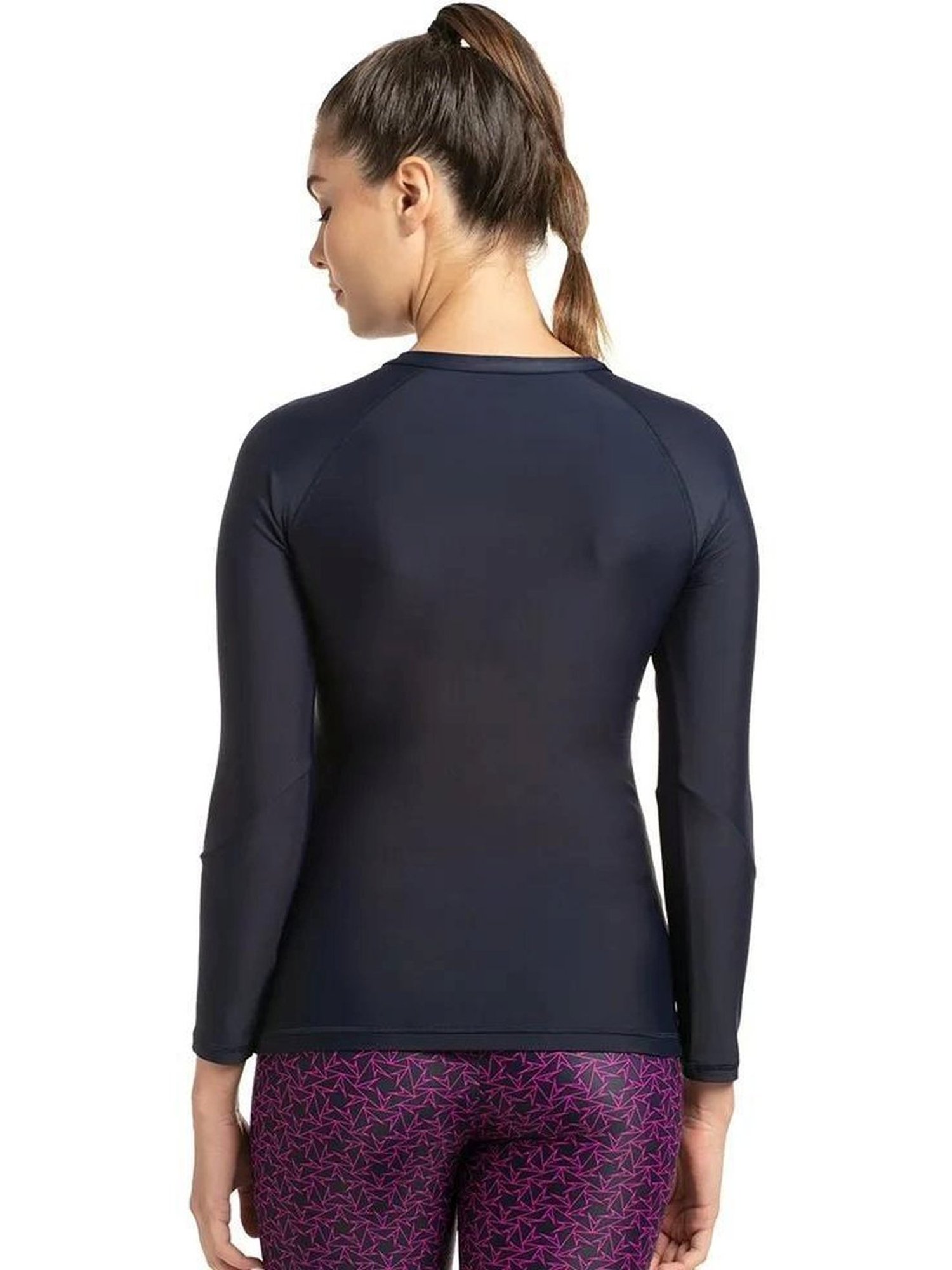 Speedo Navy Printed Swimwear Top