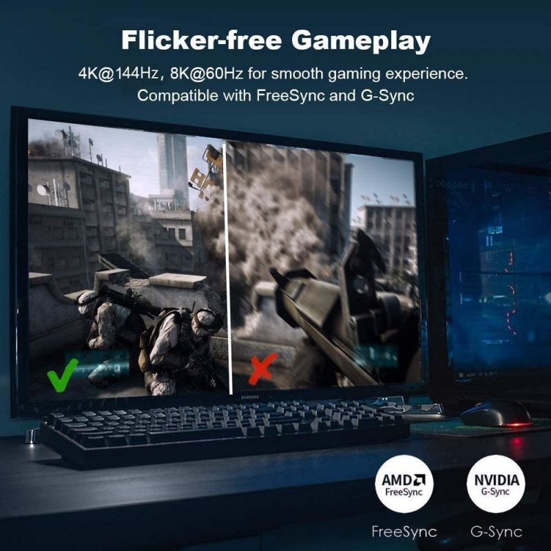 Mini DisplayPort to DisplayPort Cable  4K60Hz Thunderbolt to DisplayPort Cable GoldPlated 10Ft Ultra High Speed Mini DP to DP Cable Compatible MacBook AirPro Surface ProDock Grey