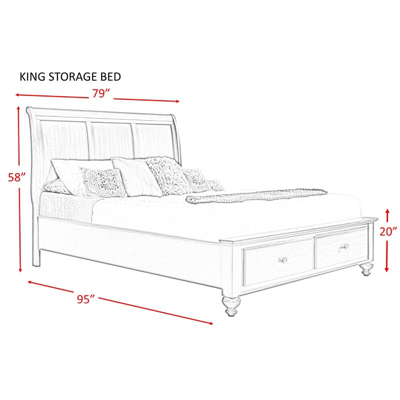 4pc King Channing Storage Bedroom Set Cherry - Picket House Furnishings