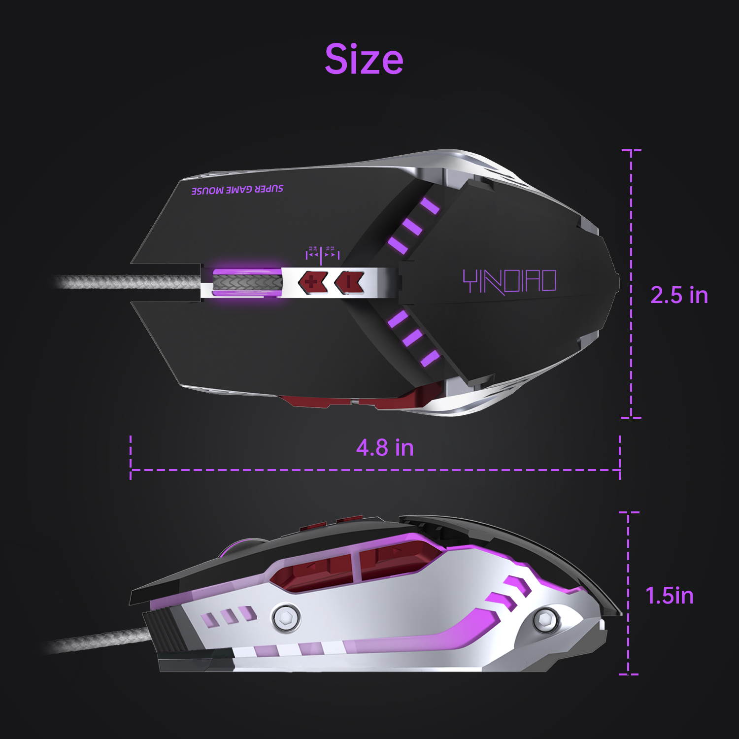 Donwell 7-Buttons Gaming Mouse USB Wired LED Breathing Fire Button 3200 DPI Laptop PC, Valentines Day gift, Gaming Mechanical Wired Mouse