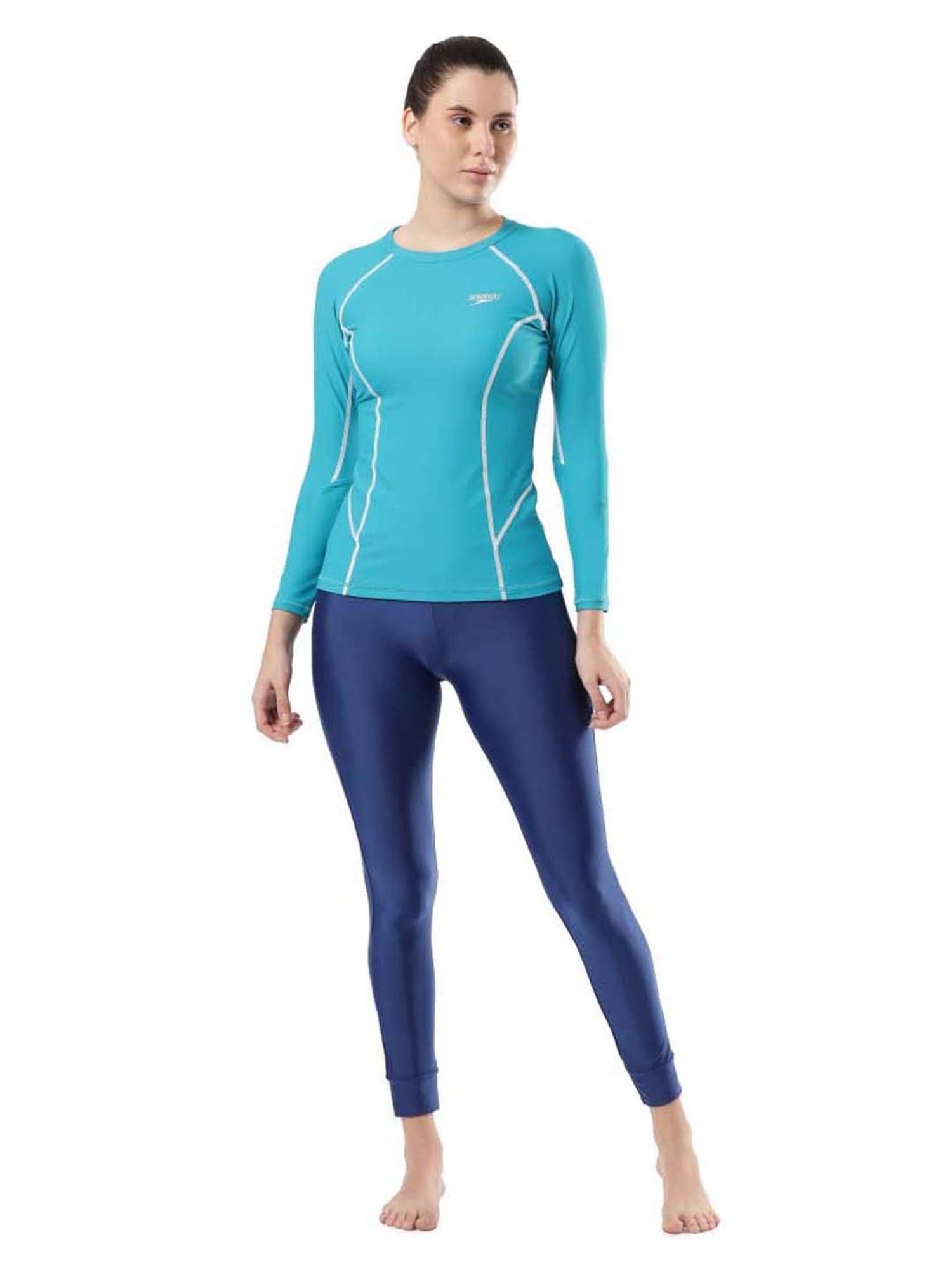 Speedo Blue Self Pattern Swimwear Top