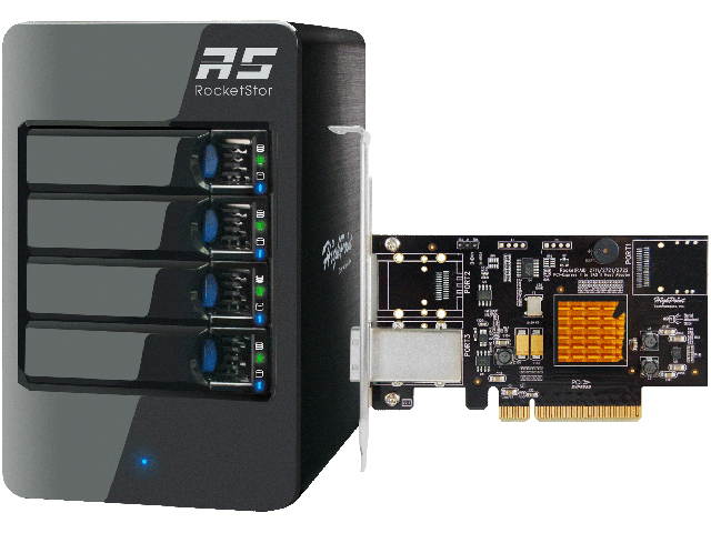 HighPoint RocketStor 6414TS - 4-Bay Q-SATA Turbo RAID Tower Enclosure