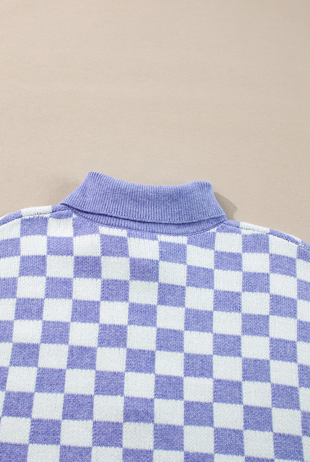 Bonbon Checkered Pattern Open Front Plus Size Cardigan