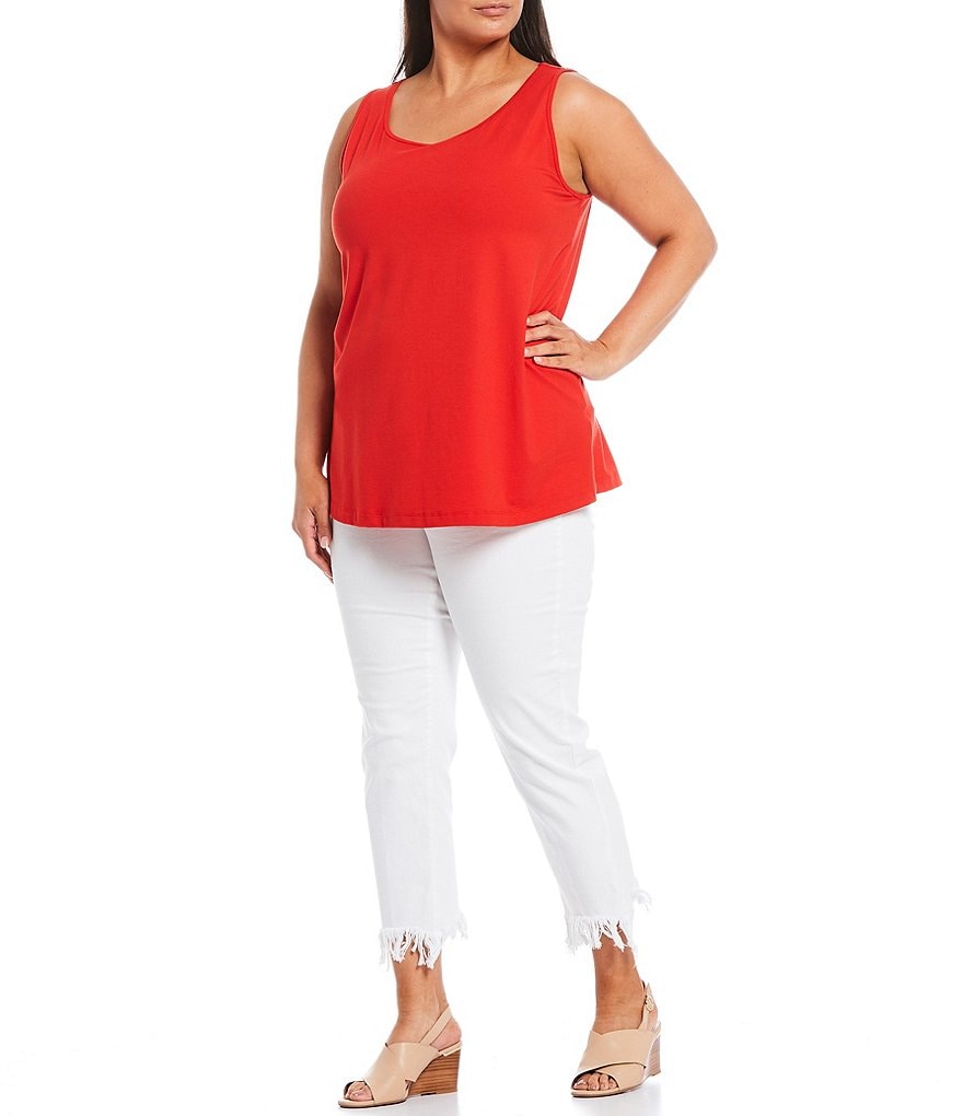 John Mark Plus Size Soft Bamboo Knit Scoop Neck Sleeveless Tank