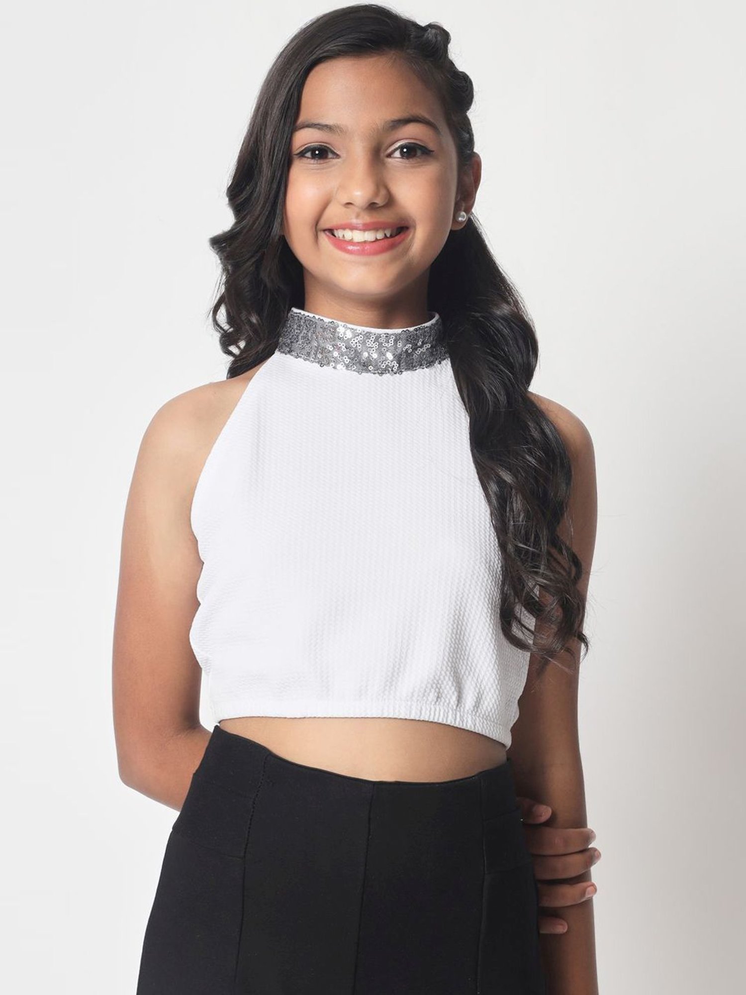 studiorasa Kids White Embellished Top