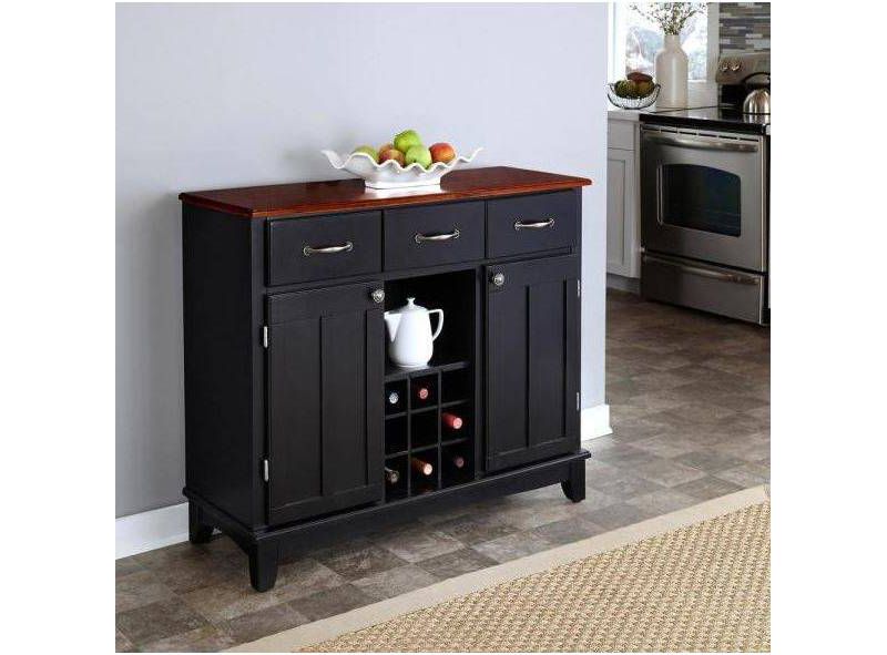 Hutch-Style Buffet Wood/Black/Cherry - Home Styles